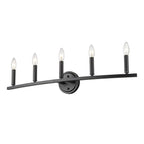 7" Black Metal Vanity Flush Mounted Sconce
