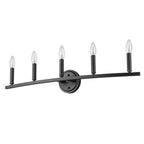 7" Black Metal Vanity Flush Mounted Sconce