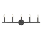 7" Black Metal Vanity Flush Mounted Sconce