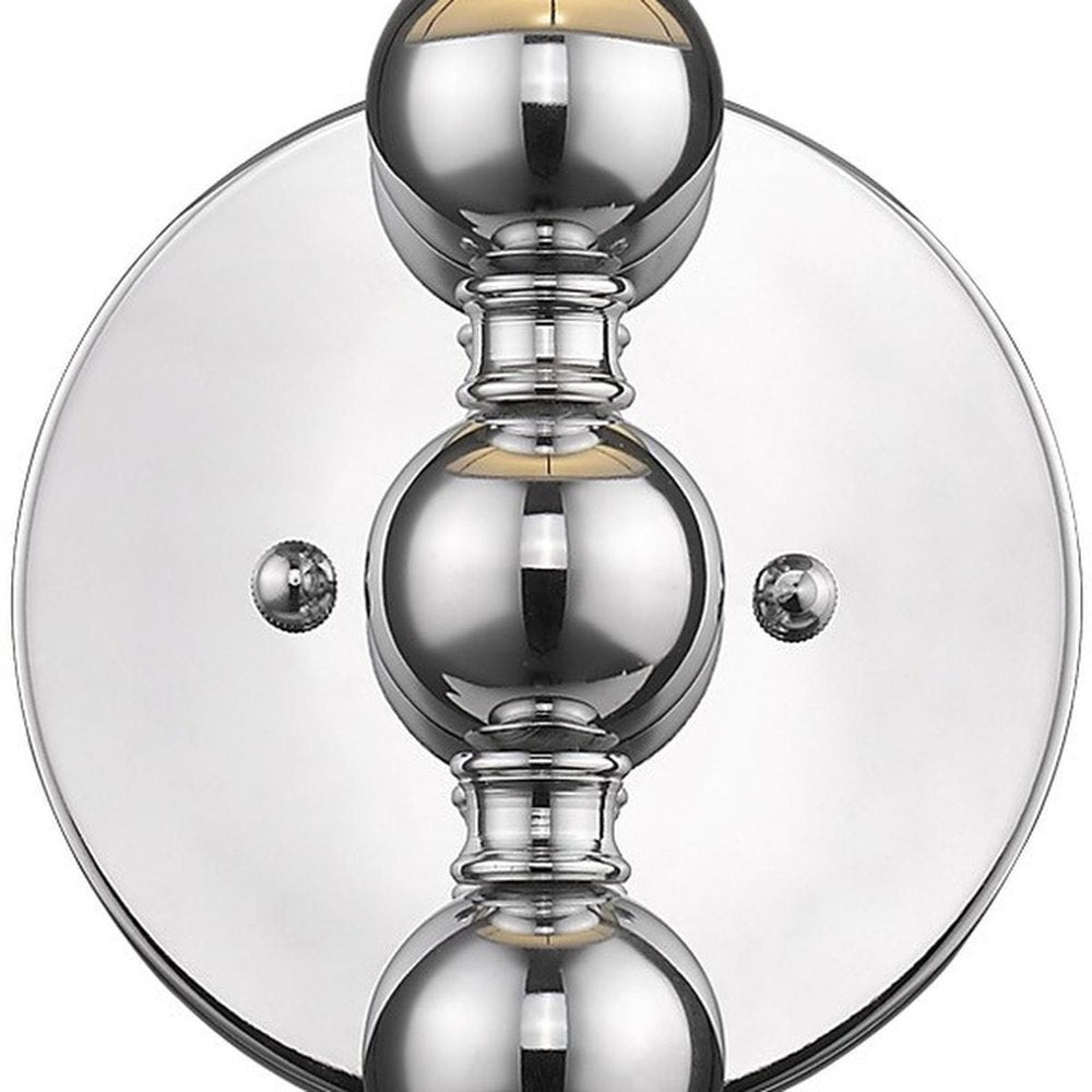 Silver Chrome Wall Light with Linen Fabric Shade