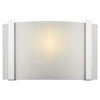Polished Chrome Wall Sconce with Frosted Glass Shade
