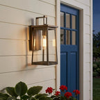 Burnished Bronze Contempo Elongated Outdoor Wall Light