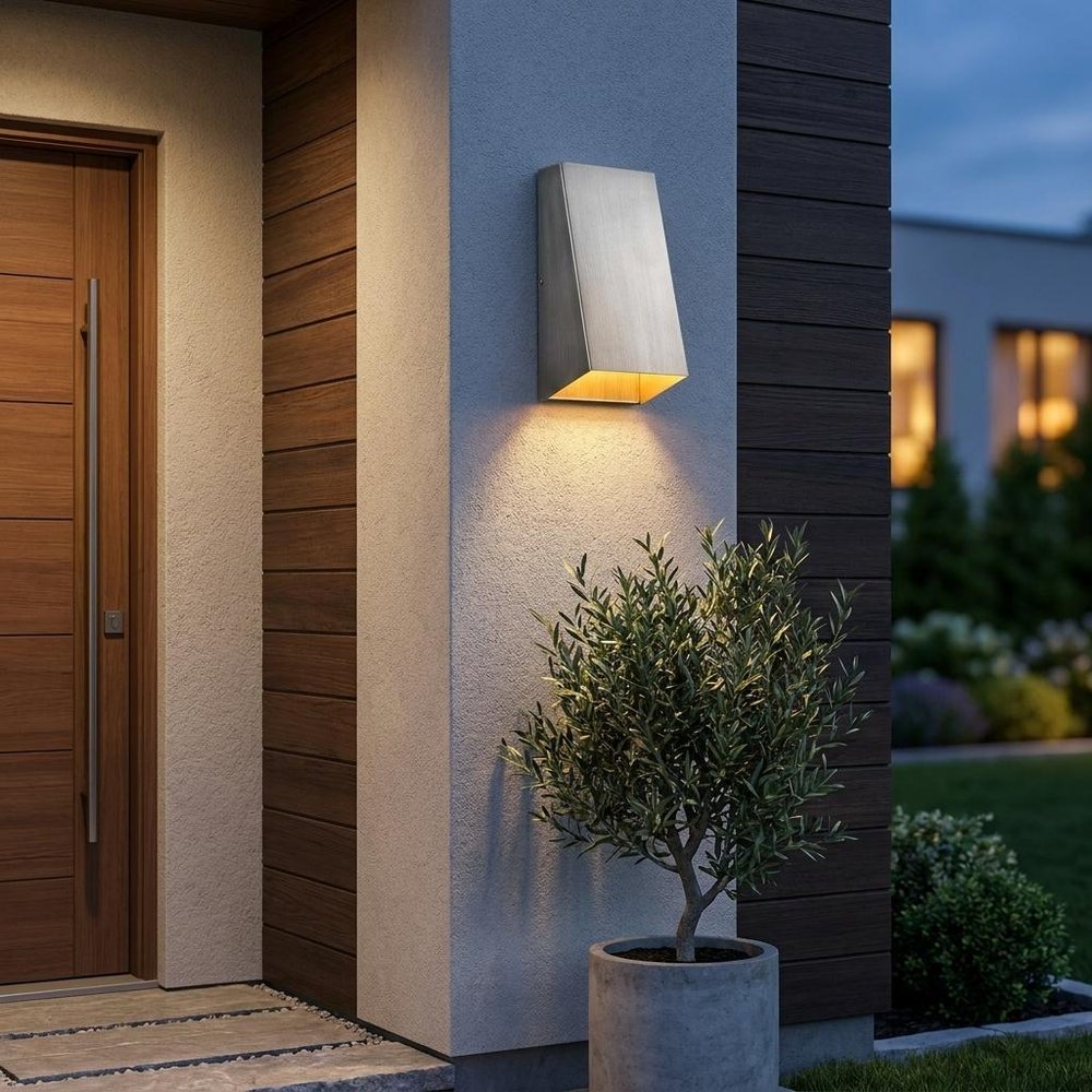 Silver Dimmable Outdoor Hanging Light With Silver Shades