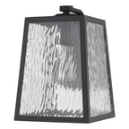Black And Clear Seeded Dimmable Outdoor Hanging Light With Black And Clear Shades