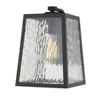 Black And Clear Seeded Dimmable Outdoor Hanging Light With Black And Clear Shades