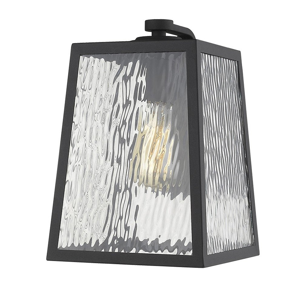 Black And Clear Seeded Dimmable Outdoor Hanging Light With Black And Clear Shades