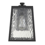 Black And Clear Seeded Dimmable Outdoor Hanging Light With Black And Clear Shades