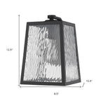 Black And Clear Seeded Dimmable Outdoor Hanging Light With Black And Clear Shades
