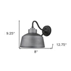 Pebbled Gray Bowl Shape Outdoor Wall Light
