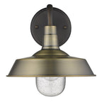 Brass Seeded Dimmable Outdoor Hanging Light With Brass Shades