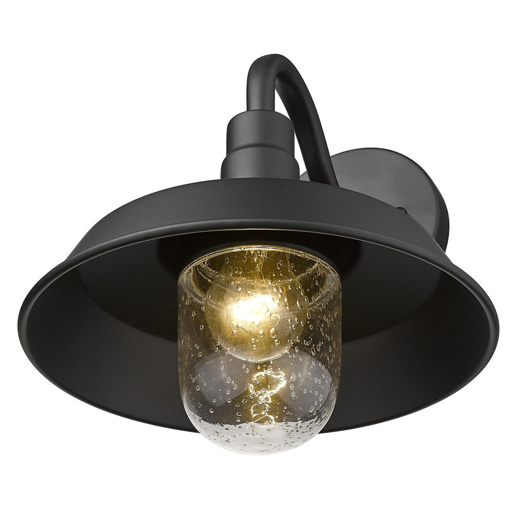 Black Seeded Dimmable Outdoor Hanging Light With Black Shades