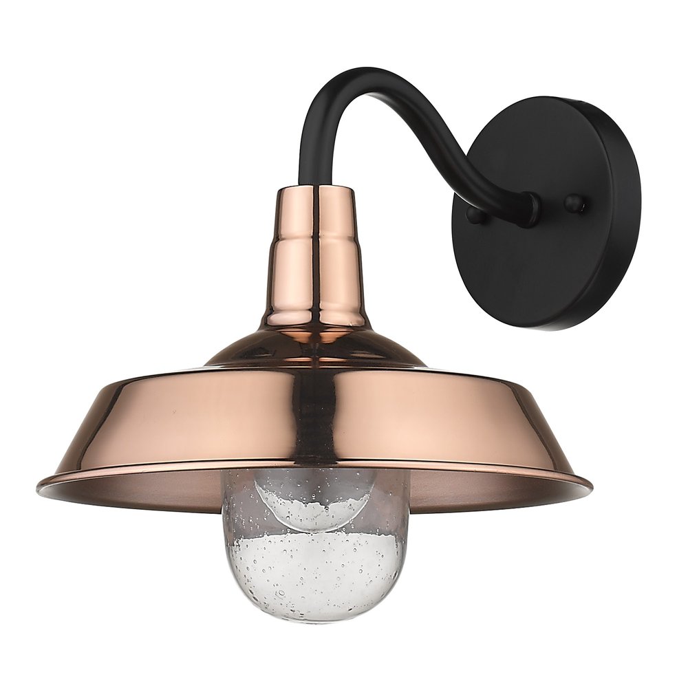 Copper Seeded Dimmable Outdoor Hanging Light With Copper Shades
