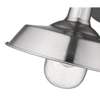 Silver Seeded Dimmable Outdoor Hanging Light With Silver Shades