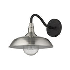 Silver And Black Seeded Dimmable Outdoor Hanging Light With Silver And Black Shades
