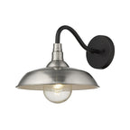 Silver And Black Seeded Dimmable Outdoor Hanging Light With Silver And Black Shades