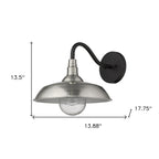 Silver And Black Seeded Dimmable Outdoor Hanging Light With Silver And Black Shades