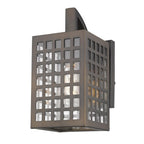 Bronze And Clear Seeded Dimmable Outdoor Hanging Light With Bronze And Clear Shades