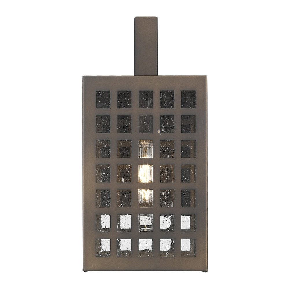 Bronze And Clear Seeded Dimmable Outdoor Hanging Light With Bronze And Clear Shades