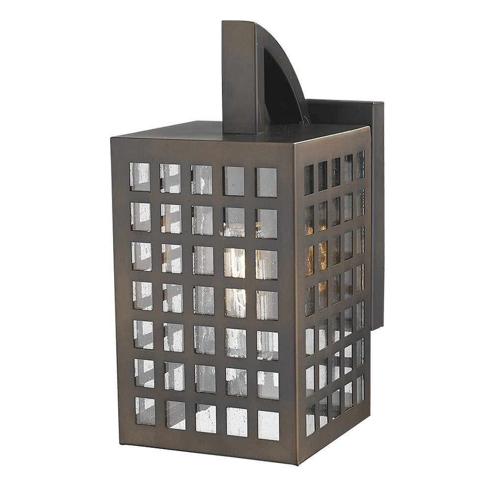 Bronze And Clear Seeded Dimmable Outdoor Hanging Light With Bronze And Clear Shades