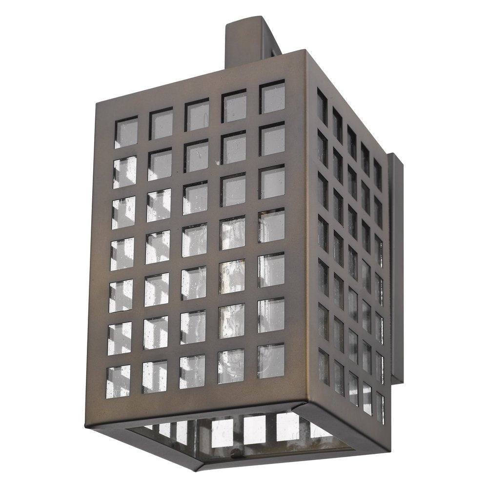 Bronze And Clear Seeded Dimmable Outdoor Hanging Light With Bronze And Clear Shades