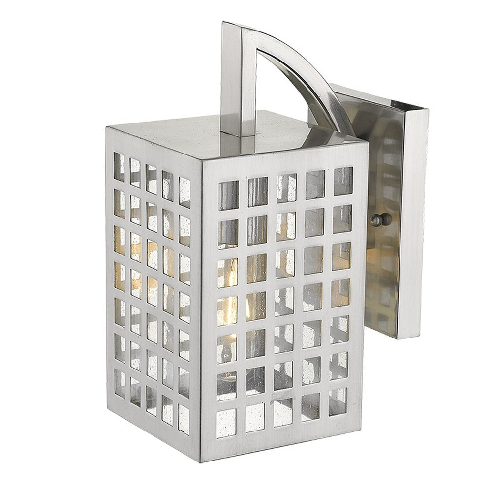 Silver And Clear Seeded Dimmable Outdoor Hanging Light With Silver And Clear Shades