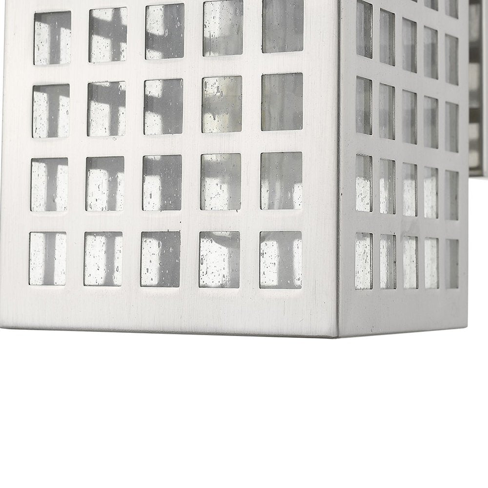 Silver And Clear Seeded Dimmable Outdoor Hanging Light With Silver And Clear Shades