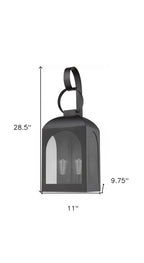 Black And Clear Two Light Transparent Dimmable Outdoor Hanging Lights With Black And Clear Shades
