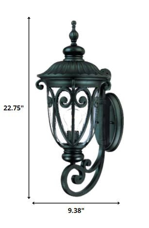Black And Clear Seeded Dimmable Outdoor Hanging Light With Black And Clear Shades