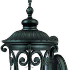 Black And Clear Seeded Dimmable Outdoor Hanging Light With Black And Clear Shades