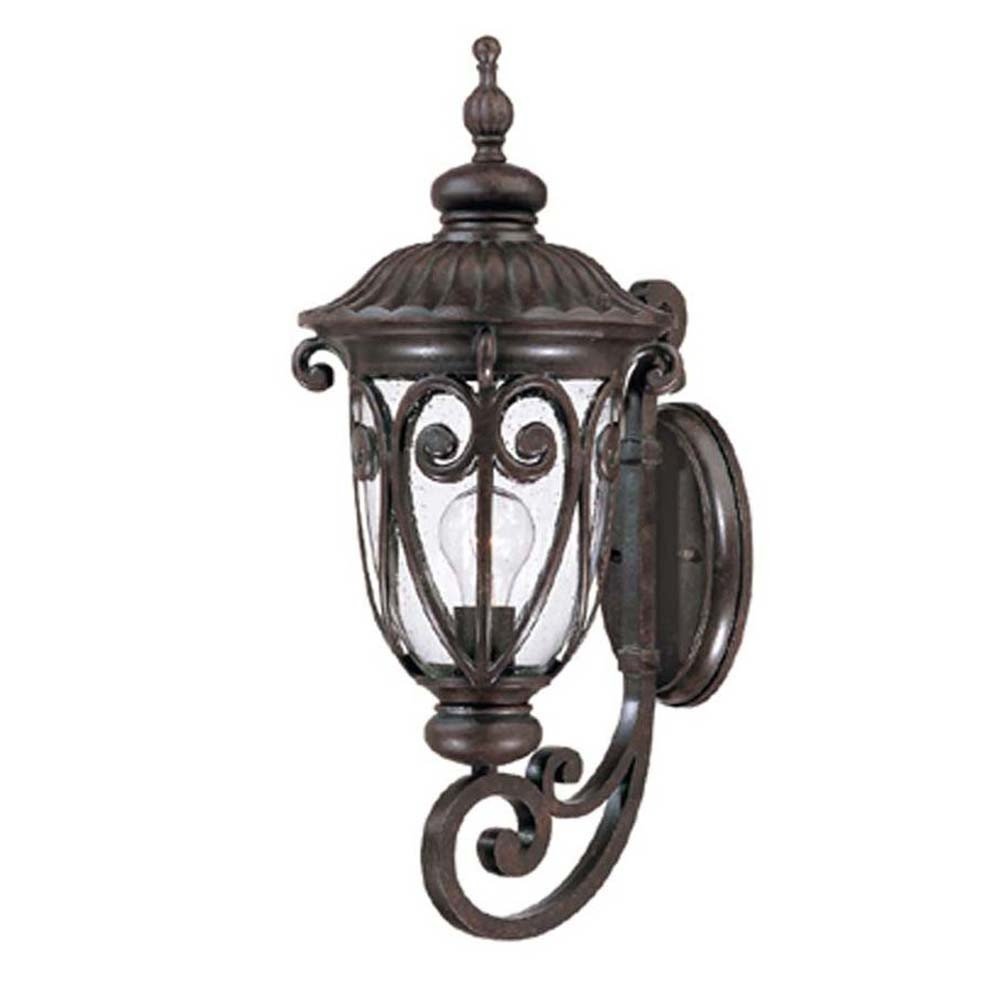 Antiqued Bronze Seeded Dimmable Outdoor Hanging Light With Antiqued Bronze Shades