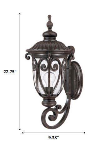 Antiqued Bronze Seeded Dimmable Outdoor Hanging Light With Antiqued Bronze Shades