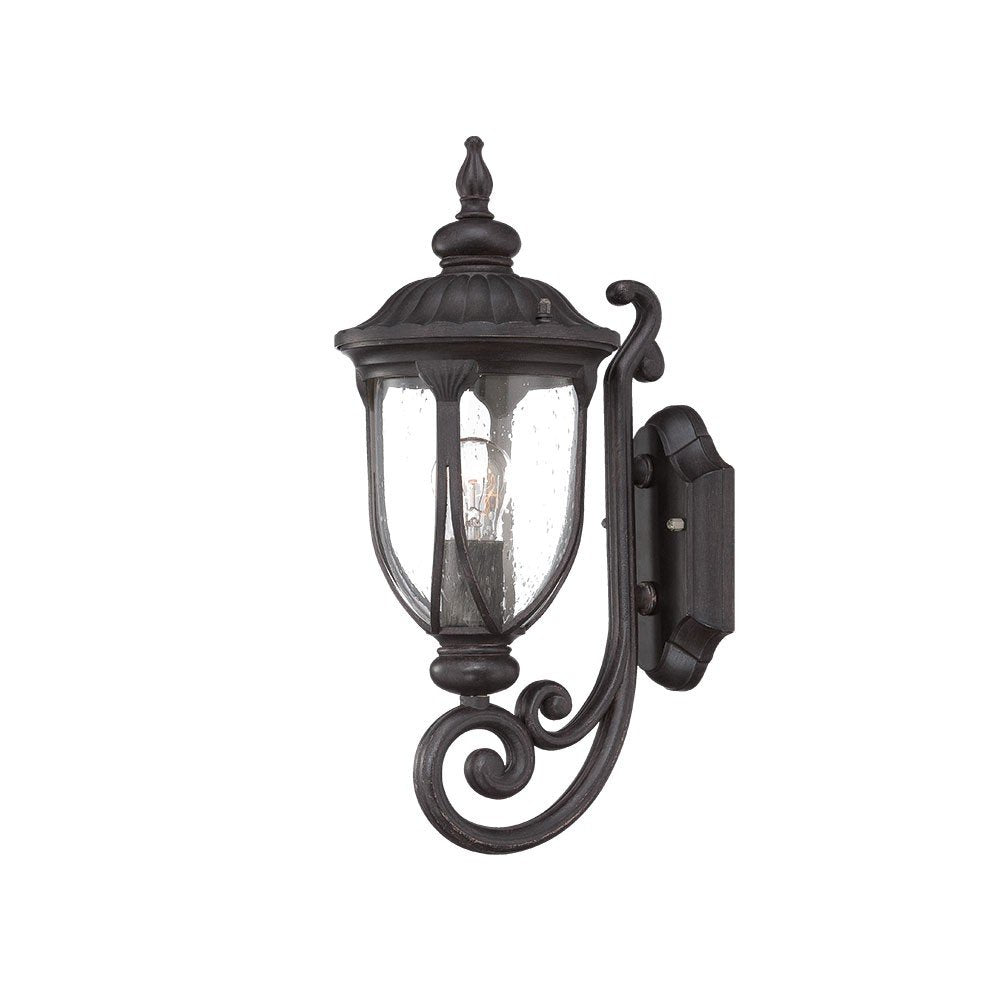 Black And Clear Seeded Dimmable Outdoor Hanging Light With Black And Clear Shades