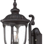 Black And Clear Seeded Dimmable Outdoor Hanging Light With Black And Clear Shades