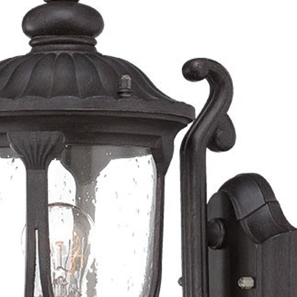 Black And Clear Seeded Dimmable Outdoor Hanging Light With Black And Clear Shades