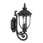 Black And Clear Seeded Dimmable Outdoor Hanging Light With Black And Clear Shades