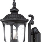 Black And Clear Seeded Dimmable Outdoor Hanging Light With Black And Clear Shades