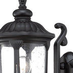 Black And Clear Seeded Dimmable Outdoor Hanging Light With Black And Clear Shades
