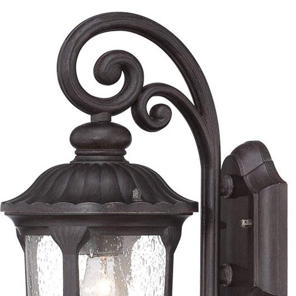 Black And Clear Seeded Dimmable Outdoor Hanging Light With Black And Clear Shades