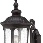 Black And Clear Seeded Dimmable Outdoor Hanging Light With Black And Clear Shades
