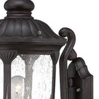 Black And Clear Seeded Dimmable Outdoor Hanging Light With Black And Clear Shades