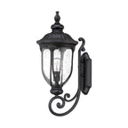 Black And Clear Seeded Dimmable Outdoor Hanging Light With Black And Clear Shades