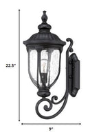 Black And Clear Seeded Dimmable Outdoor Hanging Light With Black And Clear Shades