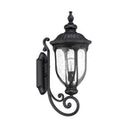 Black And Clear Seeded Dimmable Outdoor Hanging Light With Black And Clear Shades