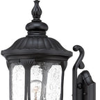 Black And Clear Seeded Dimmable Outdoor Hanging Light With Black And Clear Shades