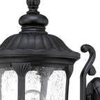 Black And Clear Seeded Dimmable Outdoor Hanging Light With Black And Clear Shades