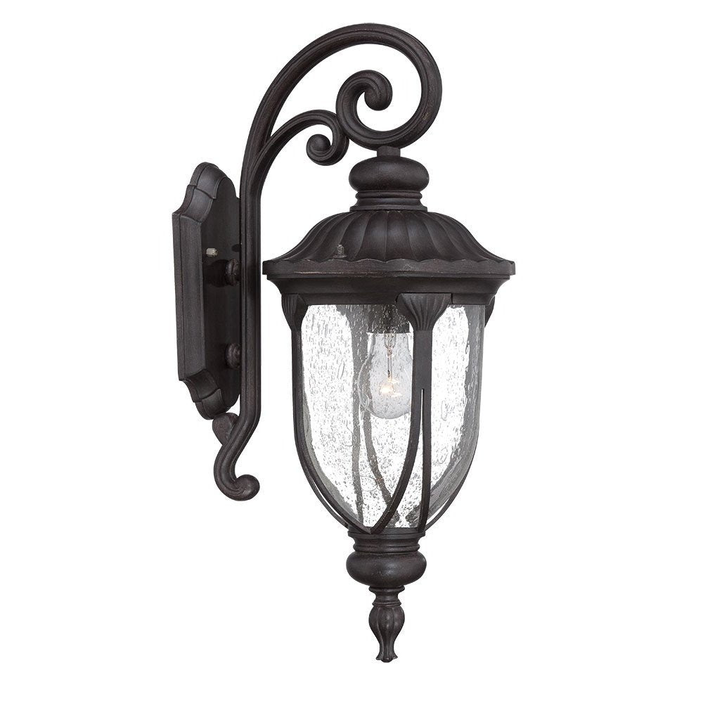 Black And Clear Seeded Dimmable Outdoor Hanging Light With Black And Clear Shades