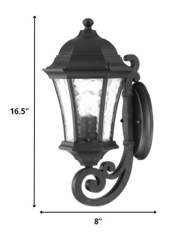 Black And Clear Hammered Dimmable Outdoor Hanging Light With Black And Clear Shades