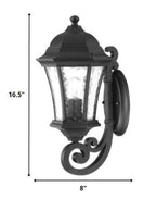 Black And Clear Hammered Dimmable Outdoor Hanging Light With Black And Clear Shades
