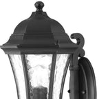Black And Clear Hammered Dimmable Outdoor Hanging Light With Black And Clear Shades