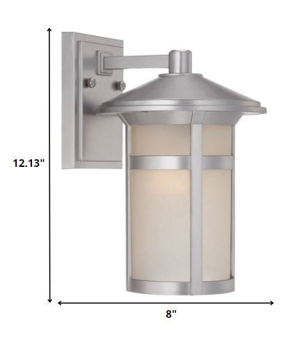Silver And White Frosted Dimmable Outdoor Hanging Light With Silver And White Shades